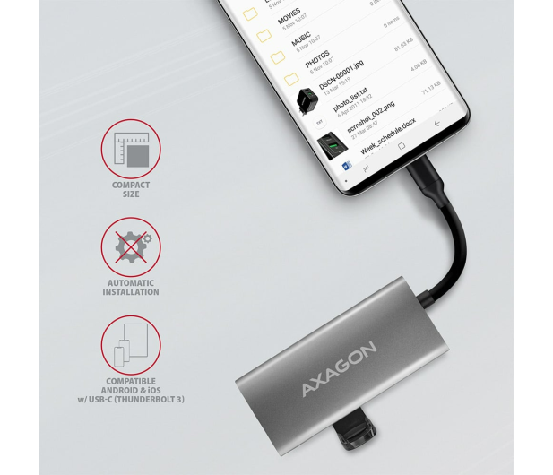 Axagon HMC-4G2, USB 10Gbps hub, porty 2x USB-A, 2x USB-C - 1353434 - zdjęcie 3